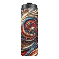 One of a kind -Thermal Red Blue Gold Tumbler