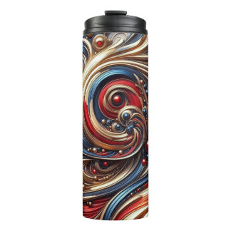 One of a kind -Thermal Red Blue Gold Tumbler