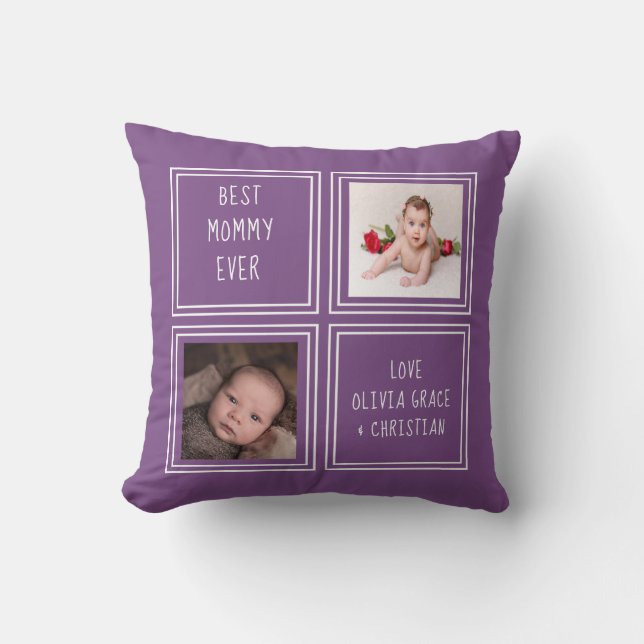 One of a Kind Two Photo Template Personalised Cushion (Front)