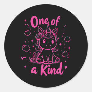 One Of A Kind Unicorn Shirt Cute Valentine Kids Te Classic Round Sticker