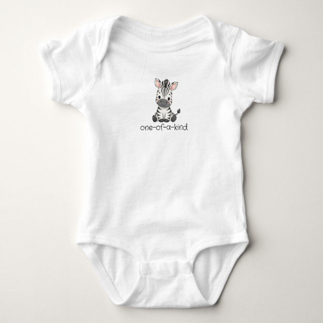 one-of-a-kind zebra baby bodysuit (Front)