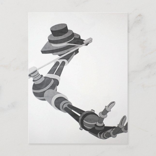 ONE OF FIRST 10 COMPUTER ART PIECES  ROBOTIC ARM POSTCARD (Front)