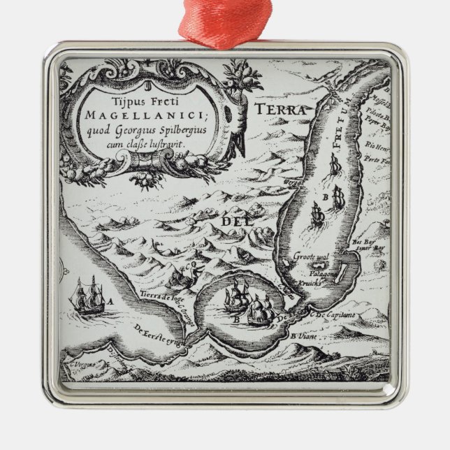 One of the earliest maps of the Magellan Metal Ornament (Front)