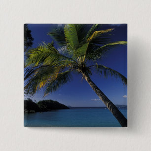 One of the World's Best beaches; Trunk Bay on 15 Cm Square Badge