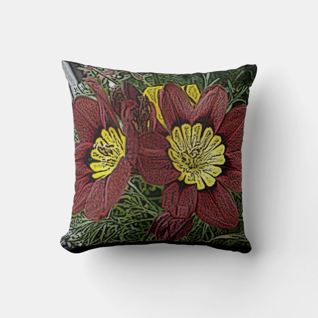 one off colourful modern flower contemporary cushion (Front)