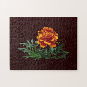 One Orange Marigold with Yellow Tips Jigsaw Puzzle