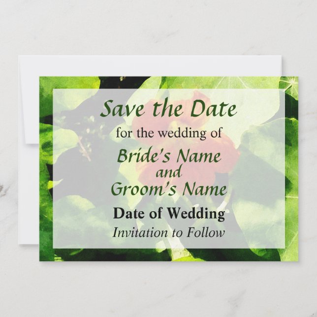 One Orange Nasturtium Save the Date (Front)