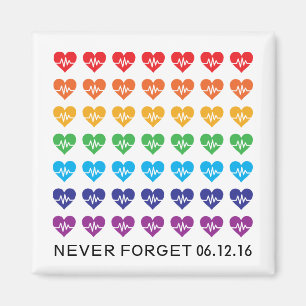 One Orlando One Pulse Rainbow 49 Hearts Magnet