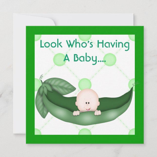ONE PEA IN A POD BABY SHOWER  INVITATION GIRL/BOY (Front)
