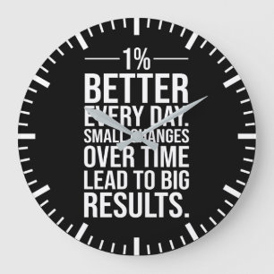 One Percent Better Every Day, Success Motivational Large Clock