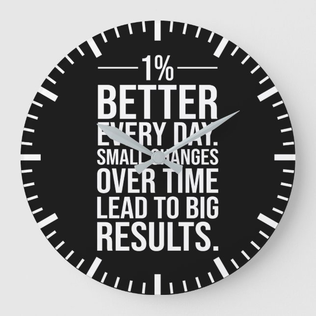 One Percent Better Every Day, Success Motivational Large Clock (Front)