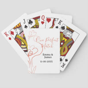 One Perfect match terracotta wedding couple name f Playing Cards