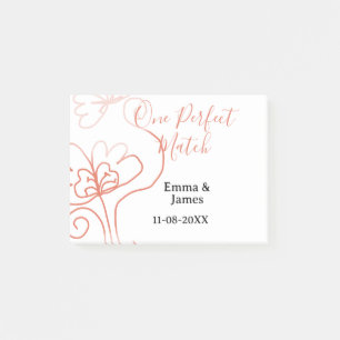 One Perfect match terracotta wedding couple name f Post-it Notes