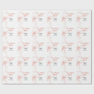 One Perfect match terracotta wedding couple name f Wrapping Paper
