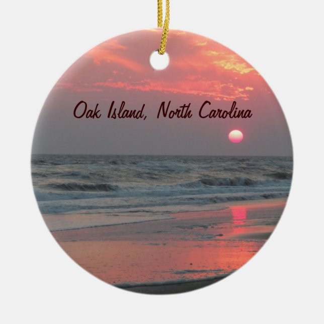One Perfect Sunset - Oak Island, NC Ceramic Ornament (Front)