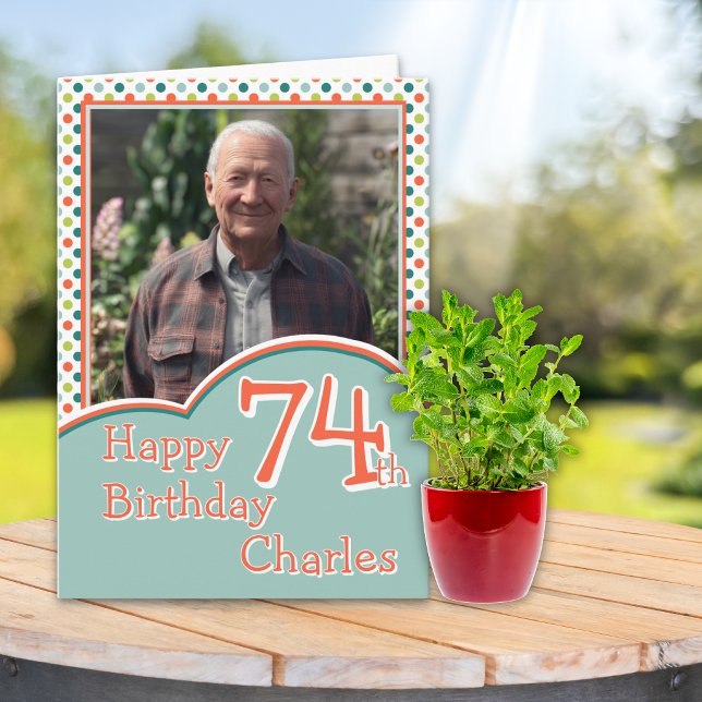 One Photo 74th Birthday Card (Creator Uploaded)