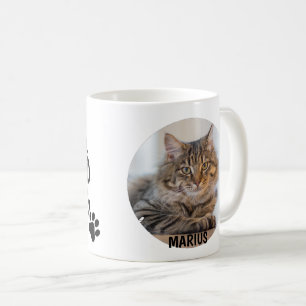 One Photo Best Cat Dad Ever Pet Paw Prints Coffee Mug