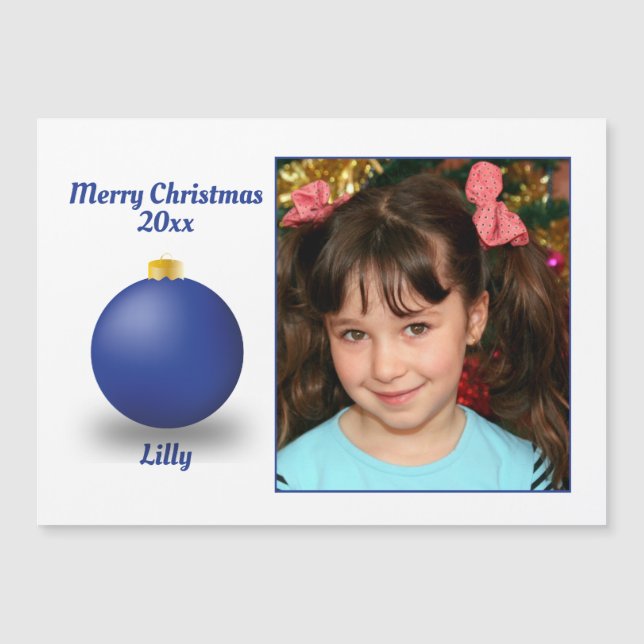 One Photo Christmas Ornament Editable (Front)