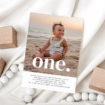 One Photo First Birthday Invitation<br><div class="desc">A simple First Birthday invitation featuring your own photo and the words 'one.' over the top.</div>