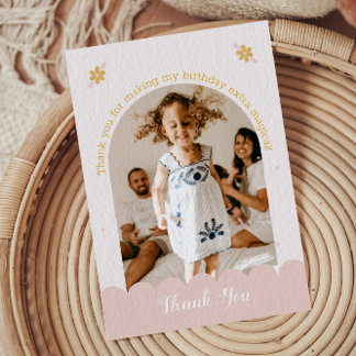 One Photo Magical Unicorn Pastel Thank You Card