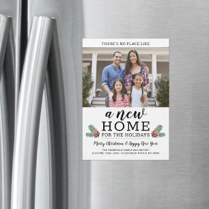 One Photo Magnetic Holiday Moving Announcemement