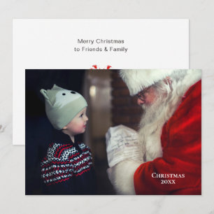 One Photo Minimal Christmas Card 2 Sided