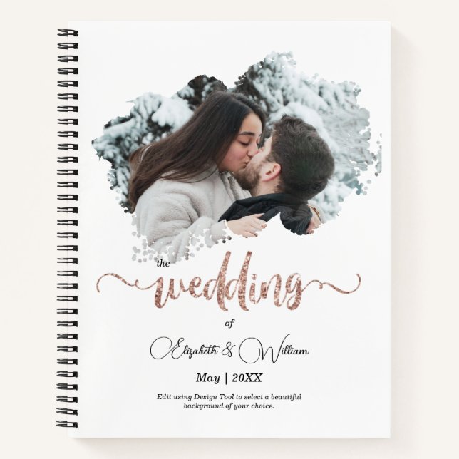 One Photo Overlay Frame Love Couple Wedding Planne Notebook (Front)