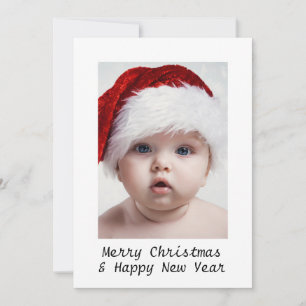 One Photo Personalised Christmas and New Year Holi Holiday Card