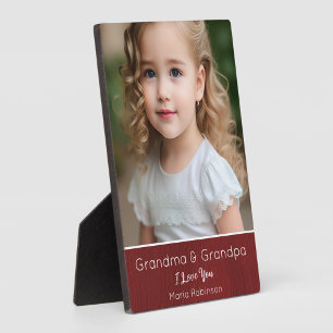 One Photo Personalised Grandma & Grandpa Plaque