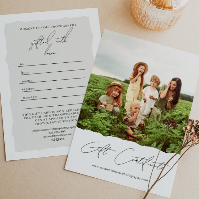 One Photo Photography Gift Certificate | Gift Card (Creator Uploaded)