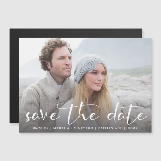 One-Picture Wedding Save the Date Magnets (Front/Back)