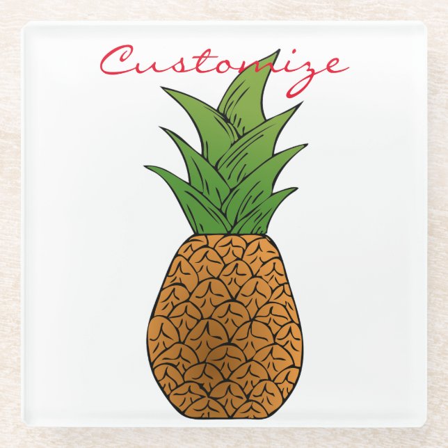 One Pineapple Thunder_Cove Glass Coaster (Front)