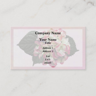 One Pink and White Hydrangea Business Card
