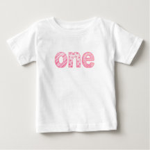 One Pink Pattern 1st Birthday Baby T-Shirt