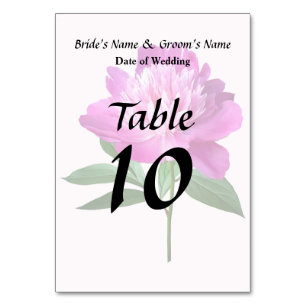 One Pink Peony Wedding Products Table Number