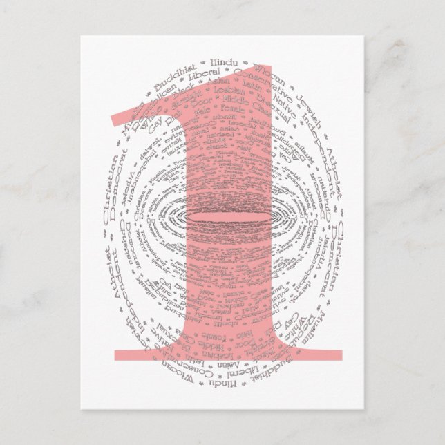 One - Pink Version Postcard (Front)