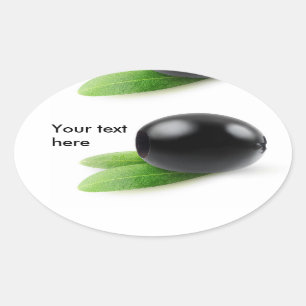 One pitted black olive oval sticker