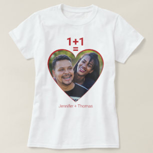 One Plus One Equals Love, Red Heart Personal Image T-Shirt
