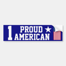 ONE Proud American  Bumper Sticker
