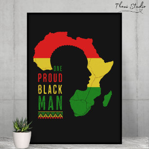 One Proud Black Man Black History Month Flag Poster