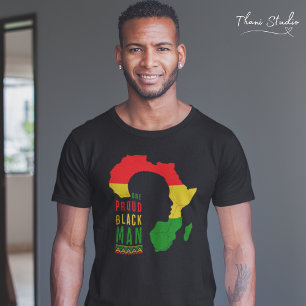 One Proud Black Man Black History Month Flag T-Shirt