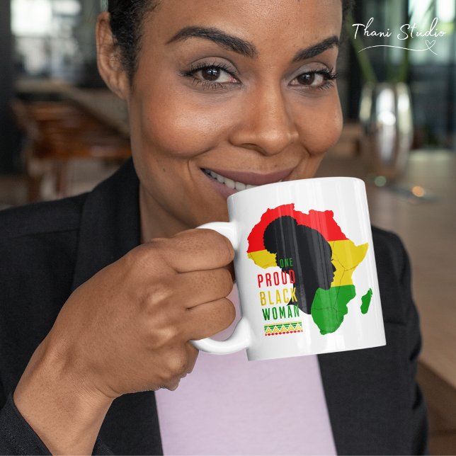 One Proud Black Woman Black History Month Flag Large Coffee Mug (Creator Uploaded)