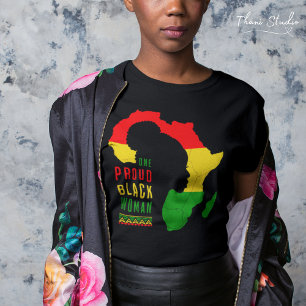 One Proud Black Woman Black History Month Flag T-Shirt