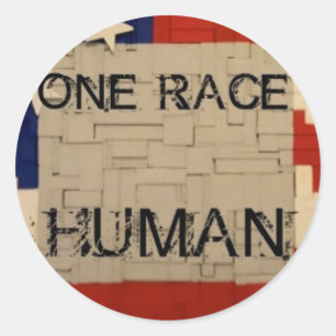 One Race Human Classic Round Sticker