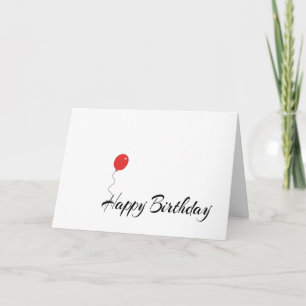 One Red Balloon Happy Birthday Card