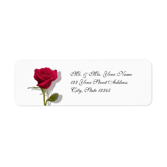 One Red Rose Return Address Label