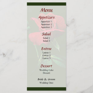 One Red Rosebud Menu... Menu