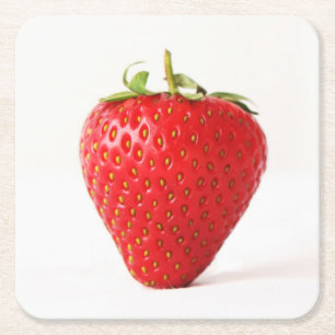 One Red Strawberry coastercna Square Paper Coaster