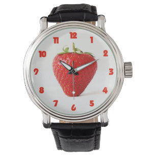 One Red Strawberry Fat Red Numbers waa Watch