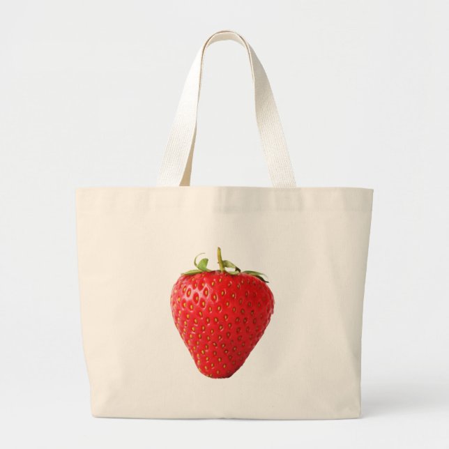 One Red Strawberry jtcnm Large Tote Bag (Front)